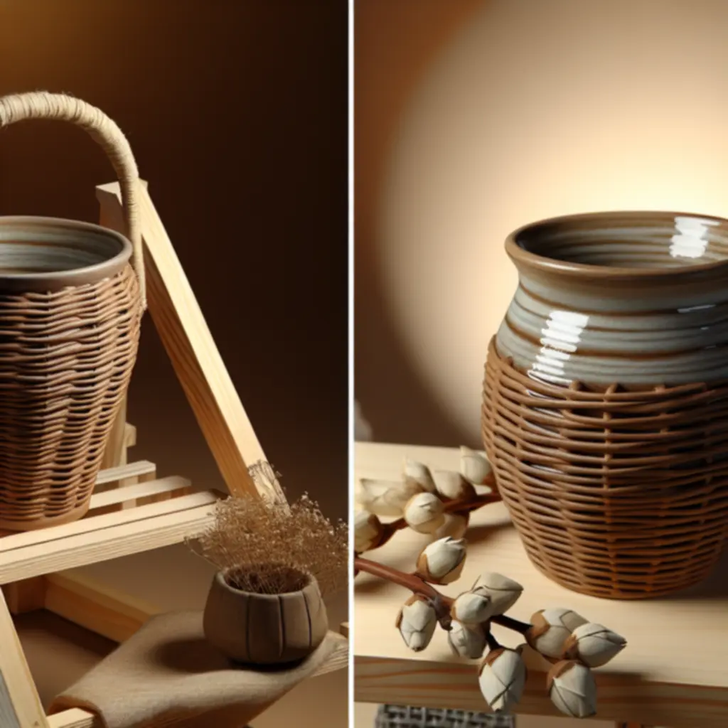 Zbliżenie na rzemieślniczą ceramiczną wazę