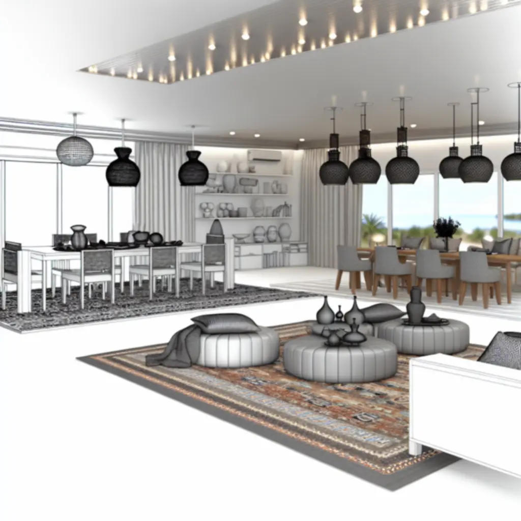 Otwarta przestrzeń dzienna z przytulnymi dekoracjami